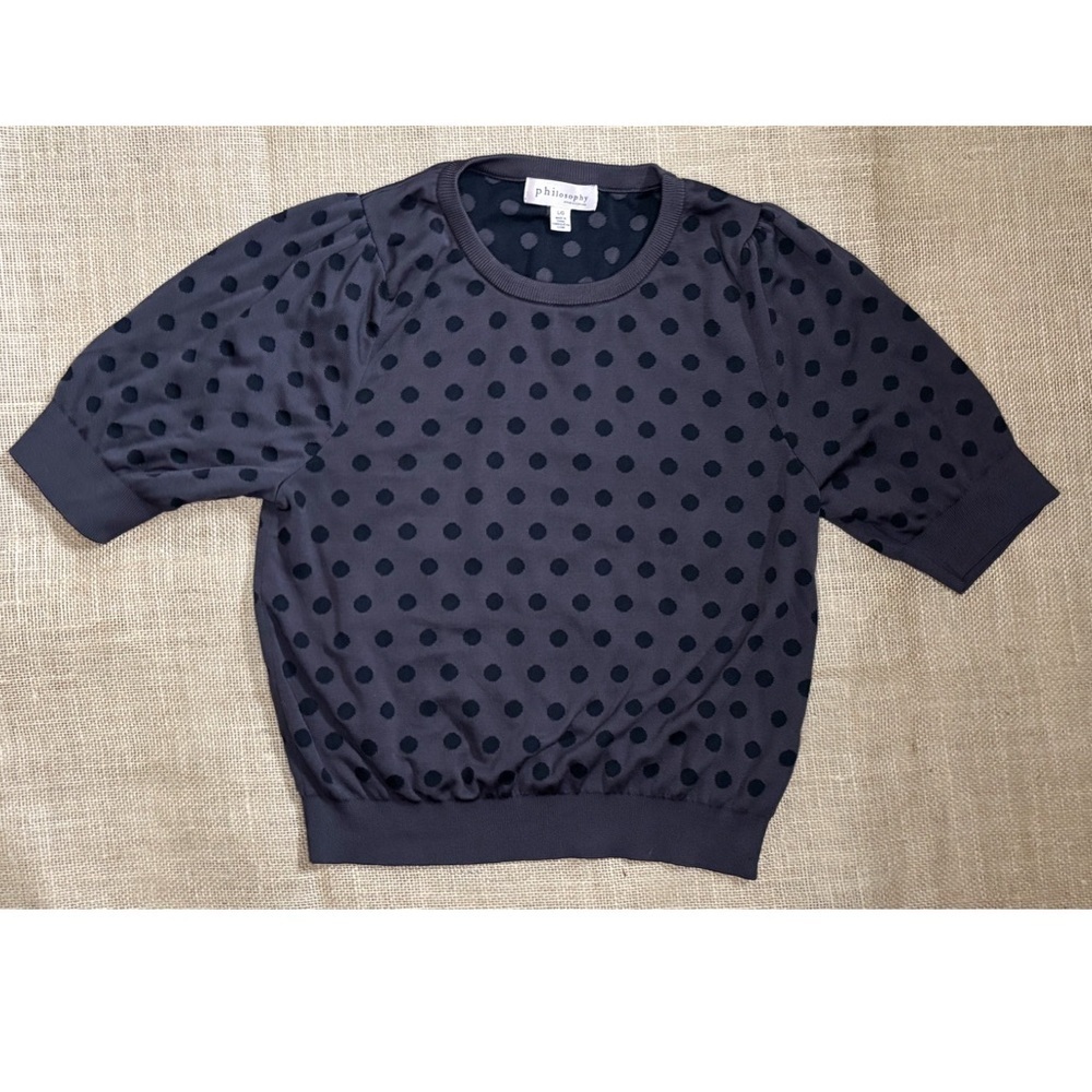 Philosophy Polka Dot Cropped Fashion Sweatshirt Top Size Large Whimsigoth Twee